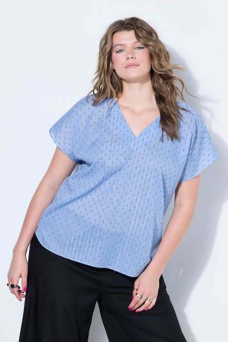 Blusenshirt, oversized, Struktur und Glitzer