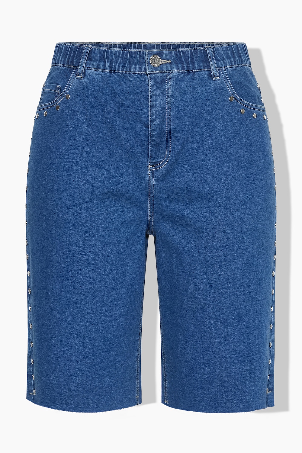 Stora storlekar Jeansshorts med vida ben, Dam, blå, storlek: 44, Bomull/Polyester, Studio Untold