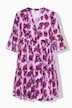 Kleid, A-Line, Flower-Print, Volants