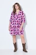 Kleid, A-Line, Flower-Print, Volants