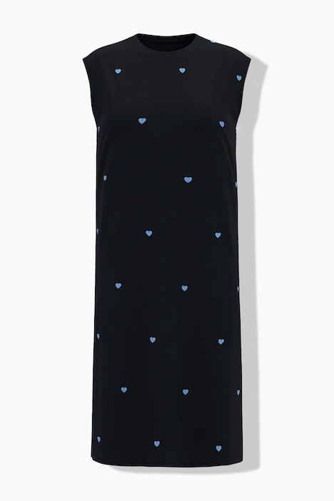 Midikjole i jersey med hjerteprint