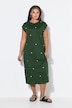 Midi-jurk, oversized, jersey, hartjes print, mouwloos