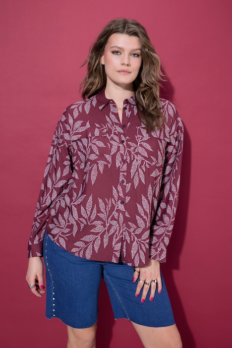 Chemise boxy en crêpe imprimé