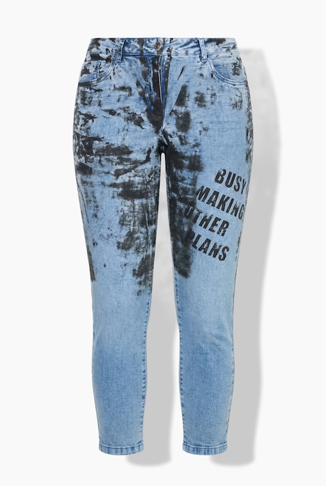 Jeans a 7/8 dal taglio aderente con stampa moderna e cinque tasche