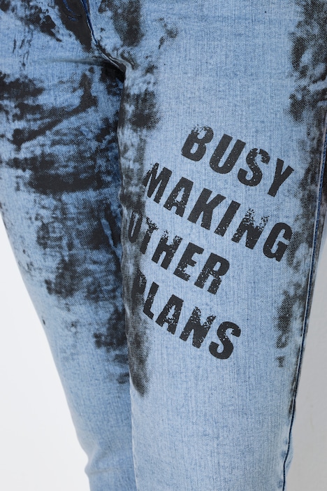 Jeans a 7/8 dal taglio aderente con stampa moderna e cinque tasche