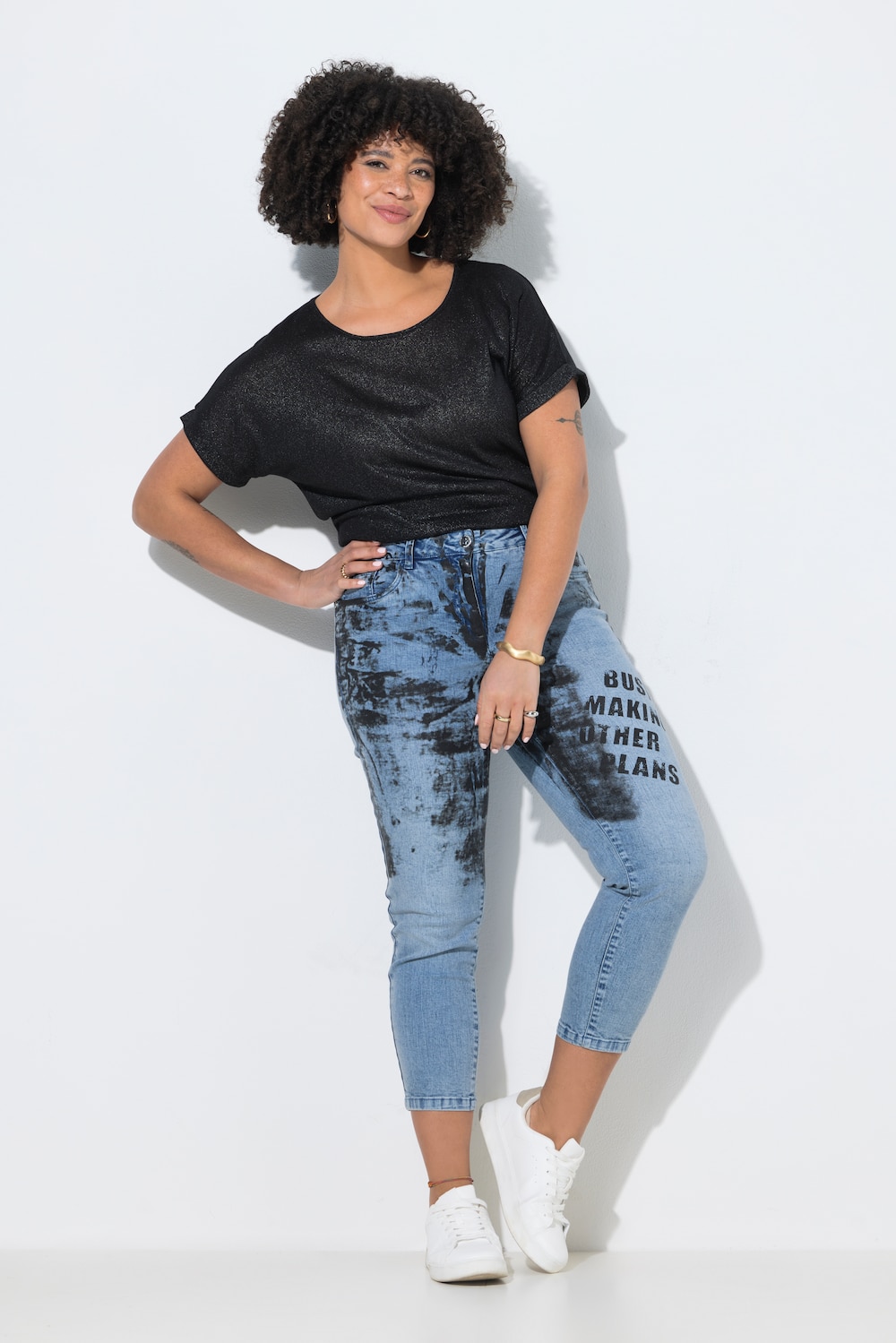 7/8-jeans, slim fit, moderne print, 5-pocket