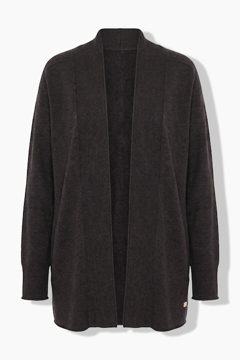 Strickjacke, Wollmix, Rollkanten, Langarm