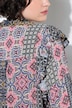 Bluse, Rüschen, A-Linie, Rundhals, Langarm