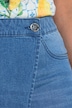 Short en jean 5 poches, aspect jupe sur le devant