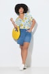 Short en jean 5 poches, aspect jupe sur le devant