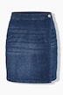 Short en jean 5 poches, aspect jupe sur le devant