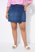 Jeans-Skort, vorne halb wie ein Rock, 5-Pocket