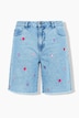 Jeans-Shorts, Sternen-Stickerei, 5-Pocket