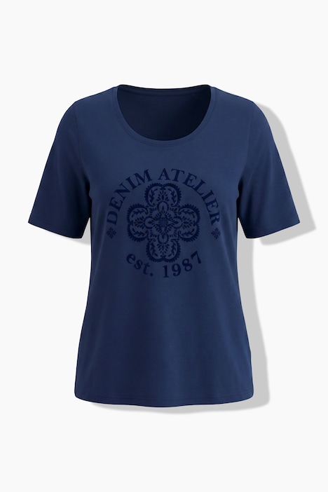 Flocked Denim Atelier Logo Print Tee
