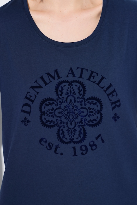 Flocked Denim Atelier Logo Print Tee