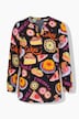 Bluse, A-Linie, Dessert-Muster, Langarm