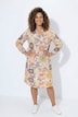 Midikleid, A-Linie, Allover-Muster, Langarm