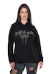 Hoodie, Perlen-Schriftzug, Kapuze, Langarm