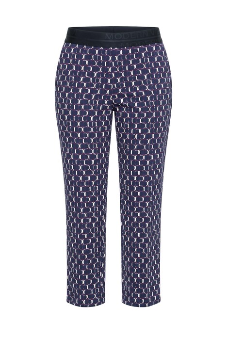 Jerseyhose Sienna, bedruckt, schmales Bein, Elastikbund