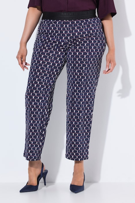 Jerseyhose Sienna, bedruckt, schmales Bein, Elastikbund