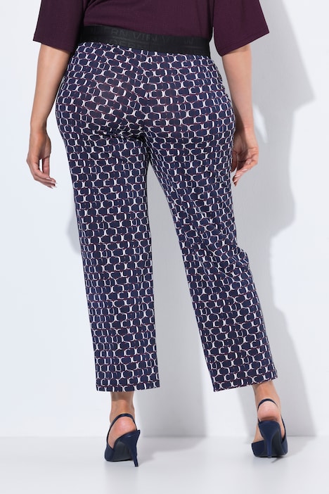 Jerseyhose Sienna, bedruckt, schmales Bein, Elastikbund