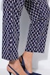 Jerseyhose Sienna, bedruckt, schmales Bein, Elastikbund