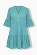 Kleid, kurze A-Line, Musselin, Volants