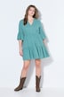 Kleid, kurze A-Line, Musselin, Volants