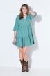 Kleid, kurze A-Line, Musselin, Volants