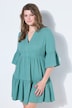 Kleid, kurze A-Line, Musselin, Volants