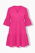 Kleid, kurze A-Line, Musselin, Volants