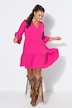 Kleid, kurze A-Line, Musselin, Volants