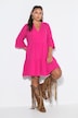 Kleid, kurze A-Line, Musselin, Volants