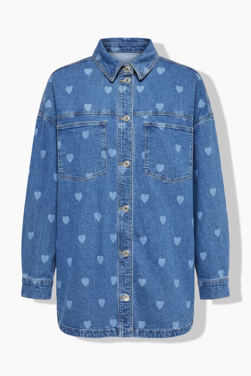 Stora storlekar Jenasskjorta i oversized modell med långa ärmar, Dam, blå, storlek: 50/52, Bomull, Studio Untold