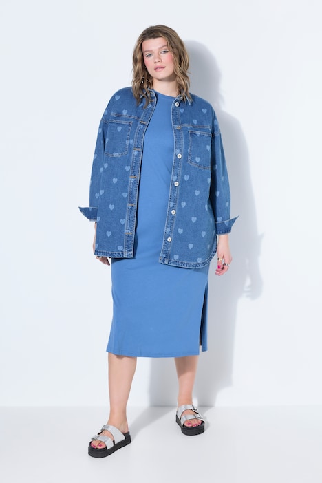 Denimskjorte med hjerteprint