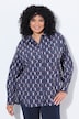 Chemisier imprimé graphique, col chemise et manches longues