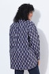 Chemisier imprimé graphique, col chemise et manches longues