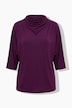 Jersey-Pullover, Zierfalten, Stehkragen, Halbarm