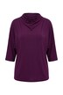 Jersey-Pullover, Zierfalten, Stehkragen, Halbarm