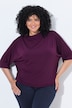 Jersey-Pullover, Zierfalten, Stehkragen, Halbarm