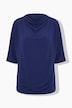 Jersey-Pullover, Zierfalten, Stehkragen, Halbarm