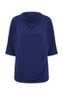 Jersey-Pullover, Zierfalten, Stehkragen, Halbarm
