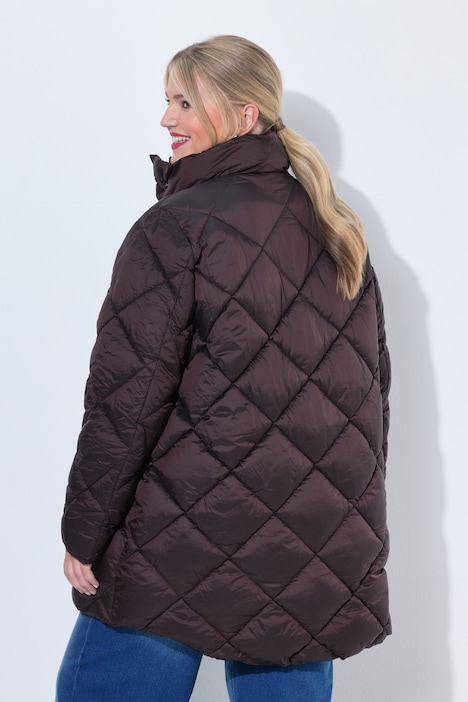 Long-Steppjacke, Komfort Fit, HAPPY Schriftzug