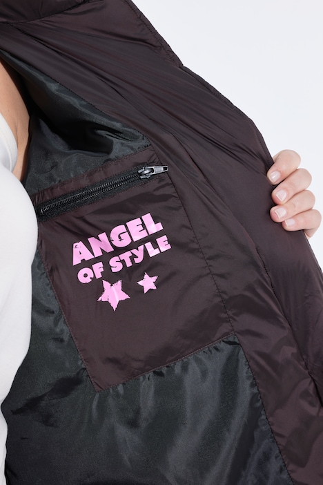 Long-Steppjacke, Komfort Fit, HAPPY Schriftzug
