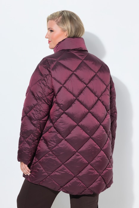 Long-Steppjacke, Komfort Fit, HAPPY Schriftzug