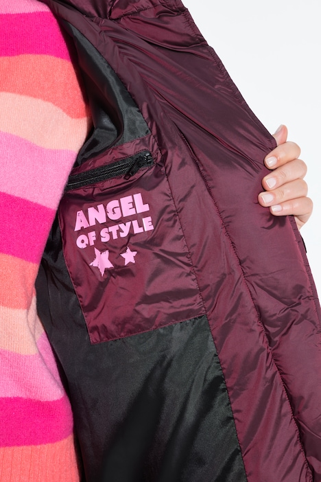 Long-Steppjacke, Komfort Fit, HAPPY Schriftzug