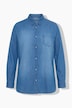 Chemisier en jean, col chemise, manches longues et poche poitrine