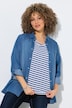 Chemisier en jean, col chemise, manches longues et poche poitrine