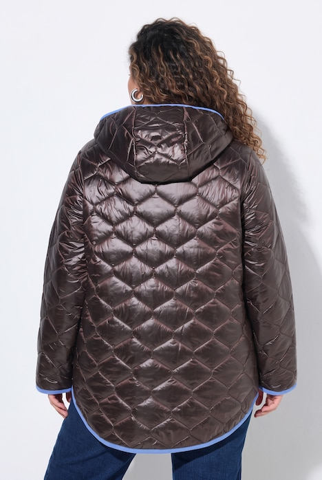Steppjacke, Cord-Einfassungen, Kapuze