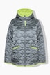 Veste matelassée, bordures en velours côtelé, capuche